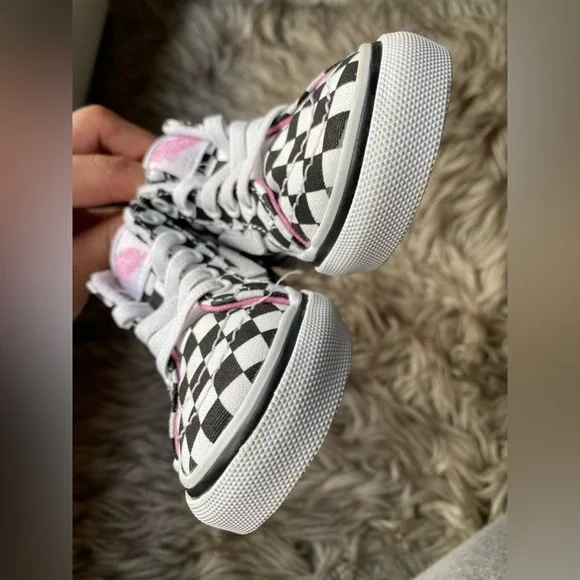 🩷🤍❤️ Vans Toddler Sk8-Hi Zip Candy Hearts - Picture 9 of 12
